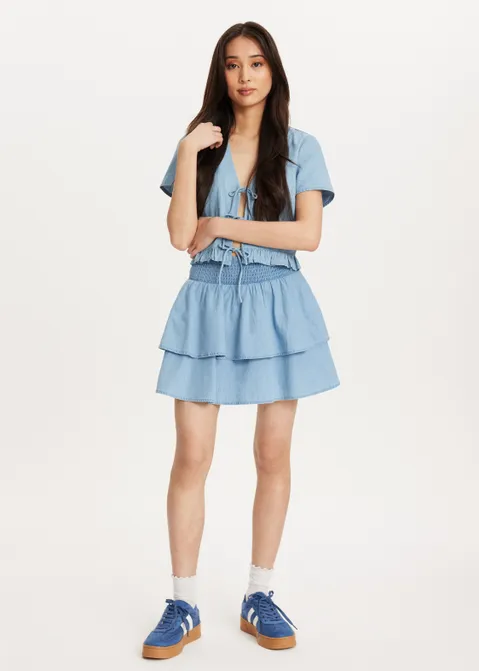 Ruffle skort blauw (BLW.USM)
