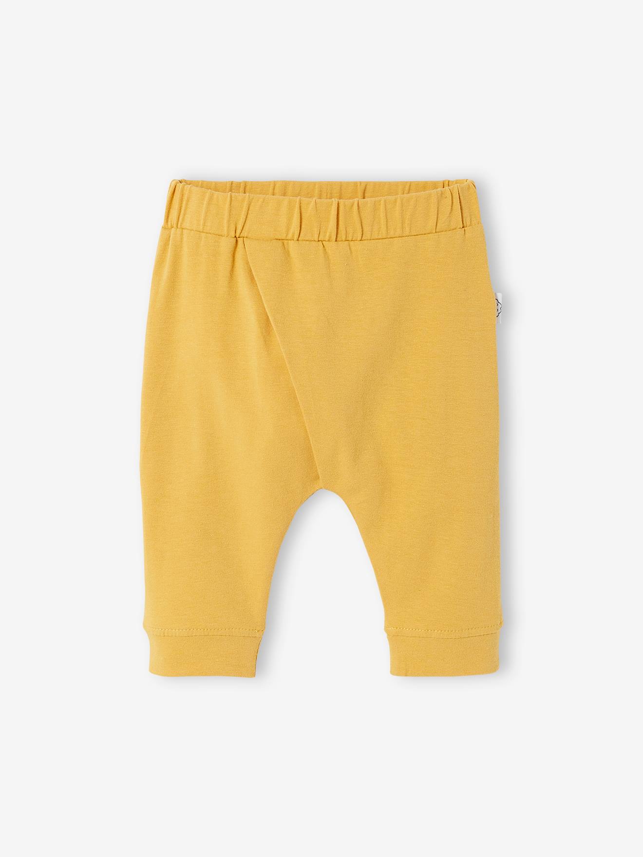 Calça de malha leve para recém-nascido, rosa médio, lisa.