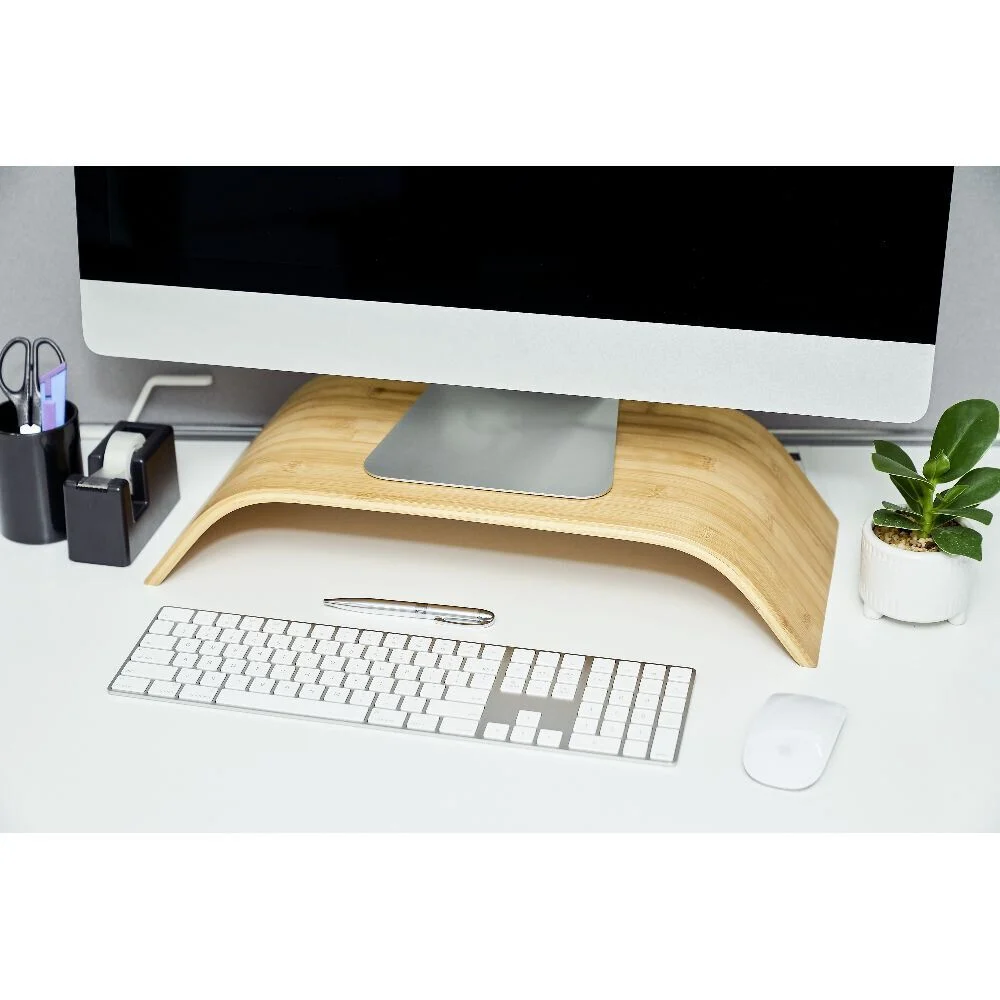 Support écran ordinateur bambou 54xH10x24cm