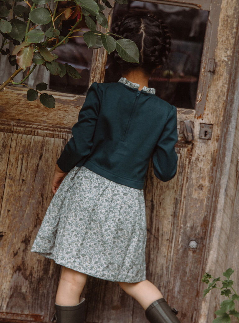 Robe vert émeraude à manches longues