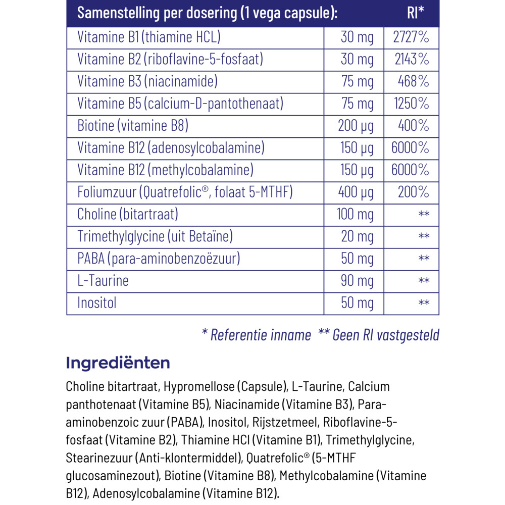 Vitakruid B-Complex Actief Zonder B690 vegacapsules