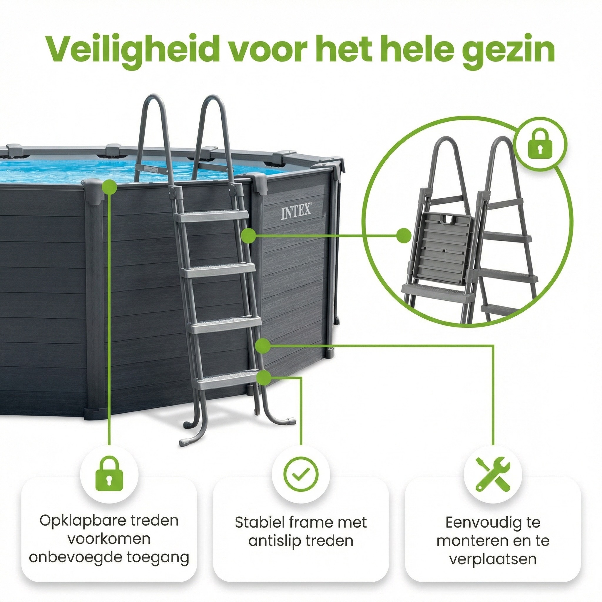 Intex graphite panel 478x124cm zwembad – 5-delig