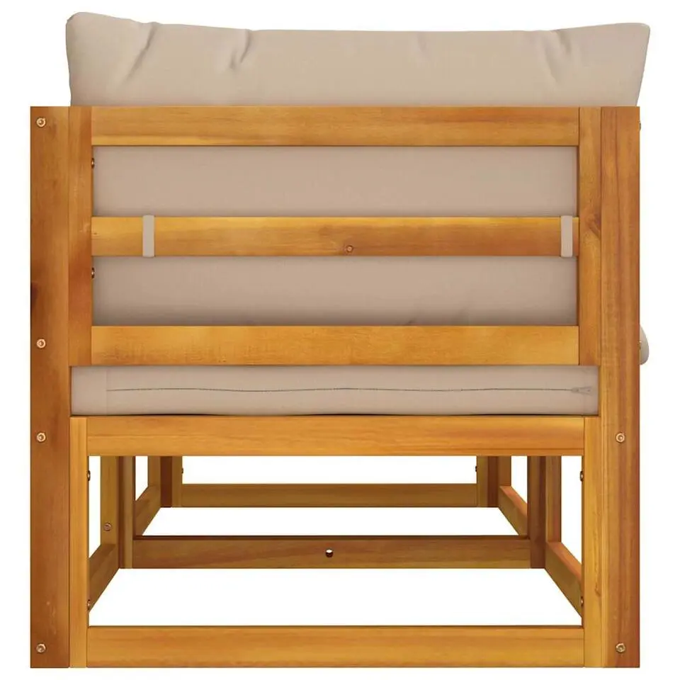 vidaXL - Hoekbanken sectioneel - Taupe - Acaciahout - 2 stuks