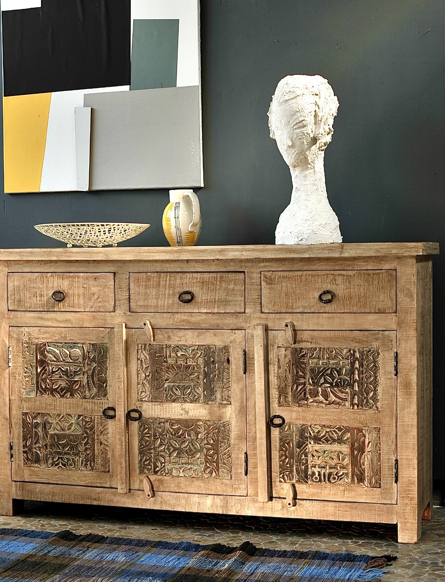 Sideboard 'Sharina', natur, T 40 cm, B 145 cm, H 90 cm von fischer's lagerhaus