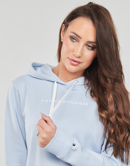 Tommy Hilfiger - REG FROSTED CORP LOGO HOODIE - Bleu ciel