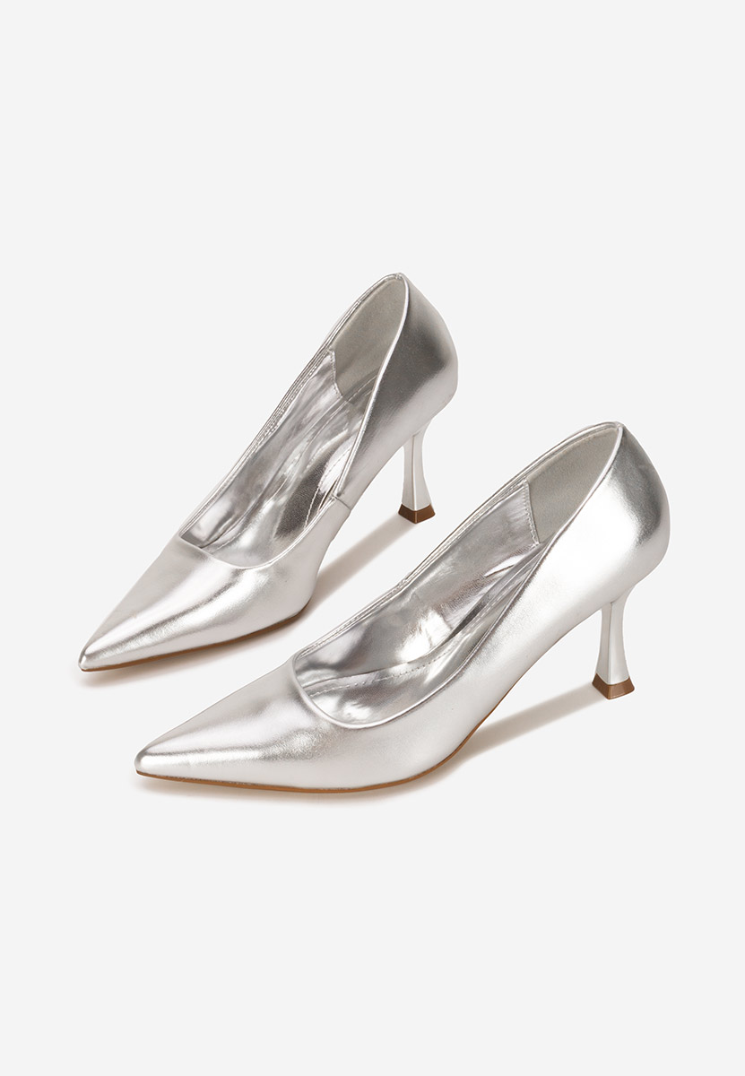 Chaussures à talon épais argent Amadea