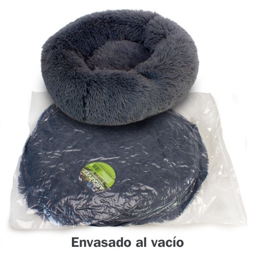 Cama redonda e macia para animais de estimação Arquivet, cinza escuro.