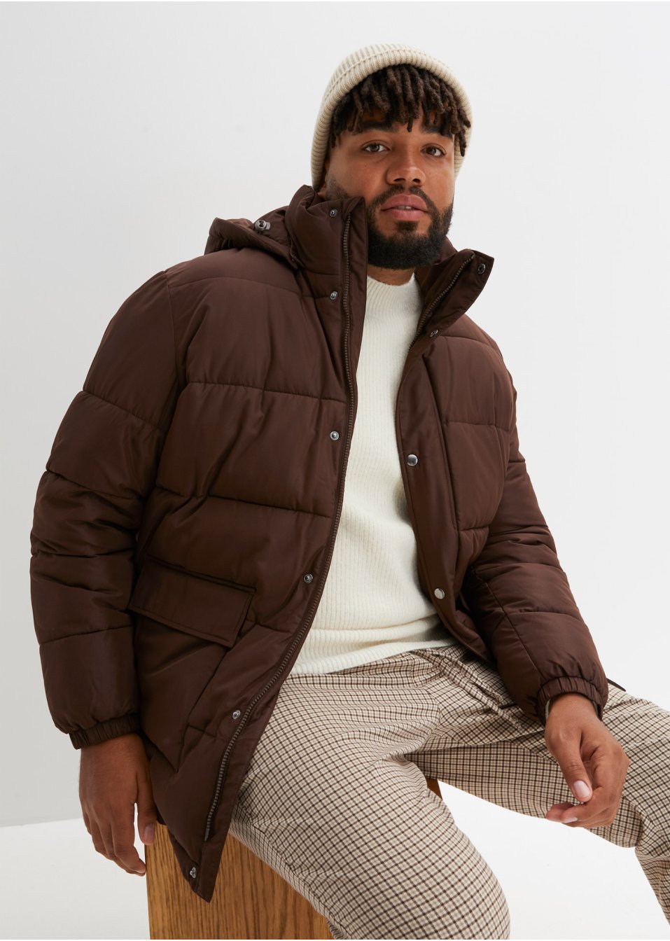 Veste matelassée avec capuche amovible en polyester recyclé