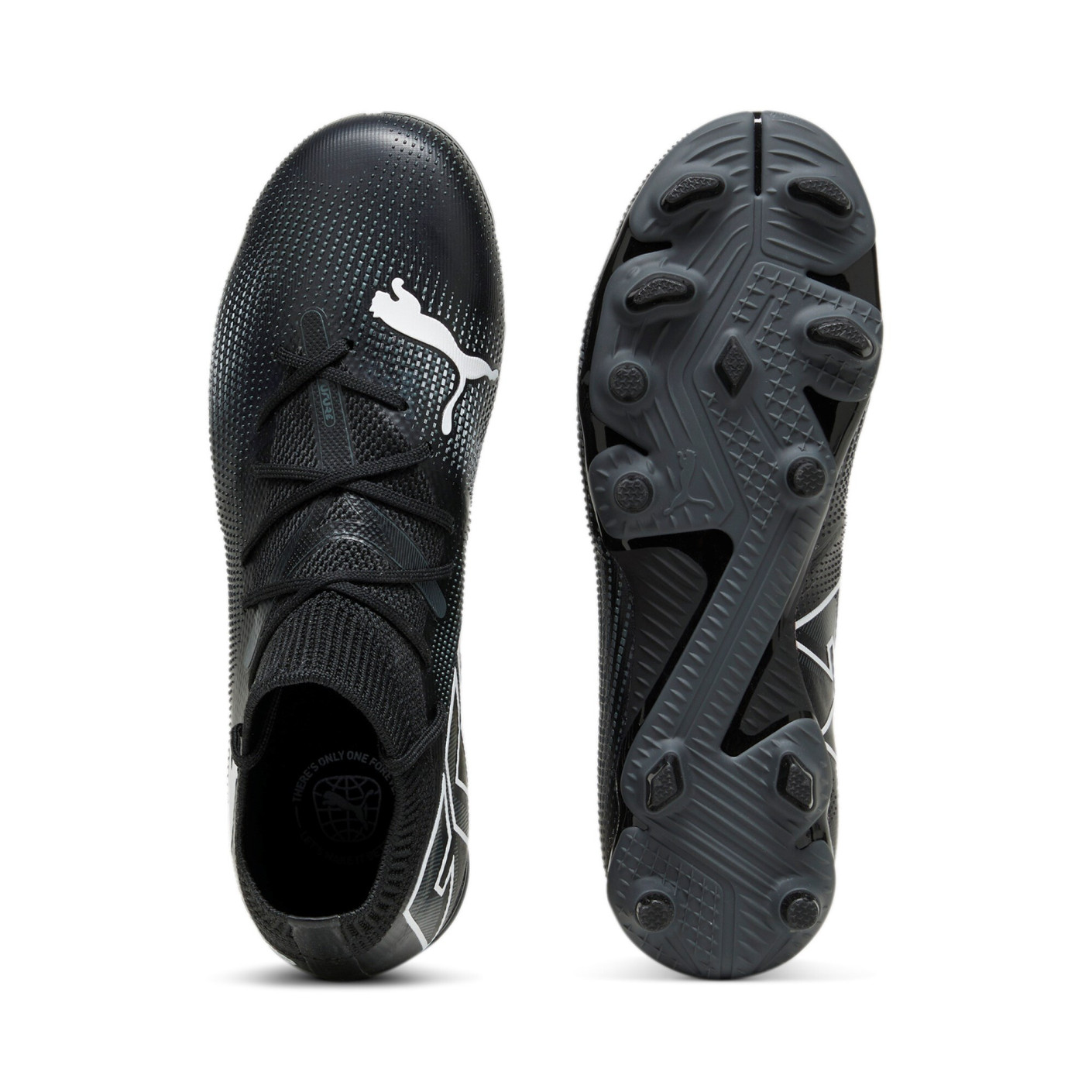 PUMA Future 7 Match Gras / Kunstgras Voetbalschoenen (MG) Kids Zwart Wit Donkergrijs