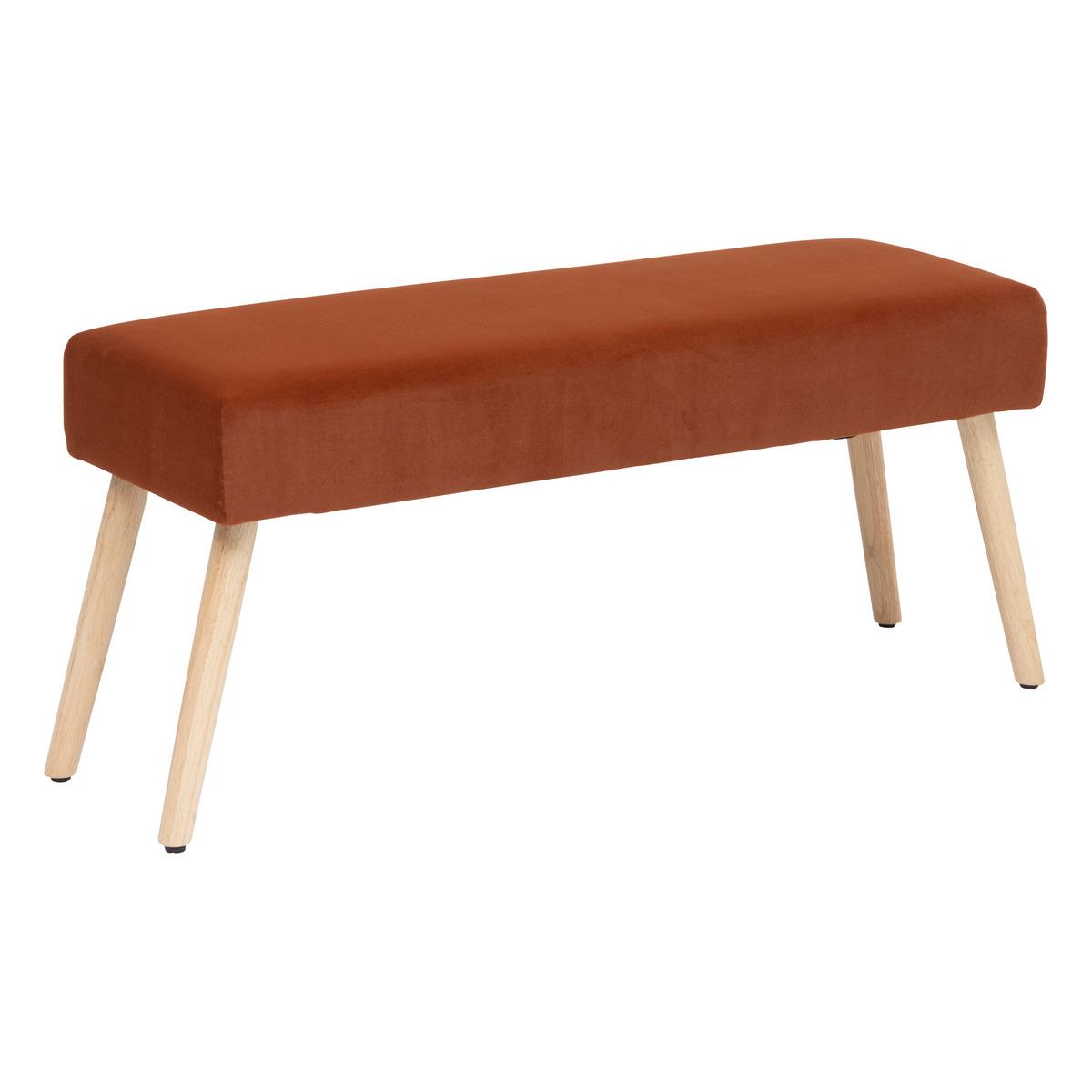 BANC TESS VELOURS AMBRE 100X35CM