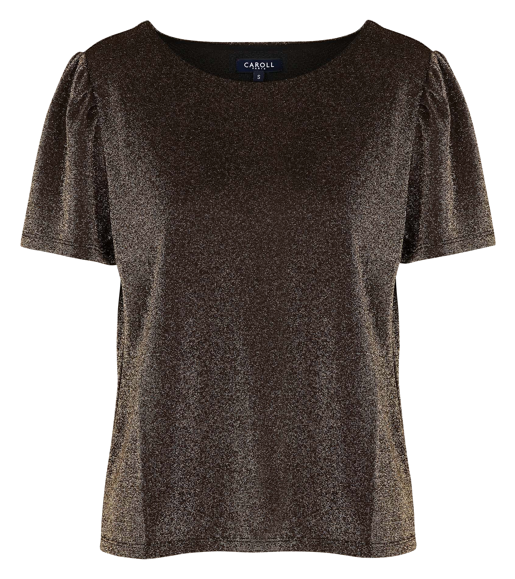 ALEXI - Tee-shirt col rond métallisé| Orange