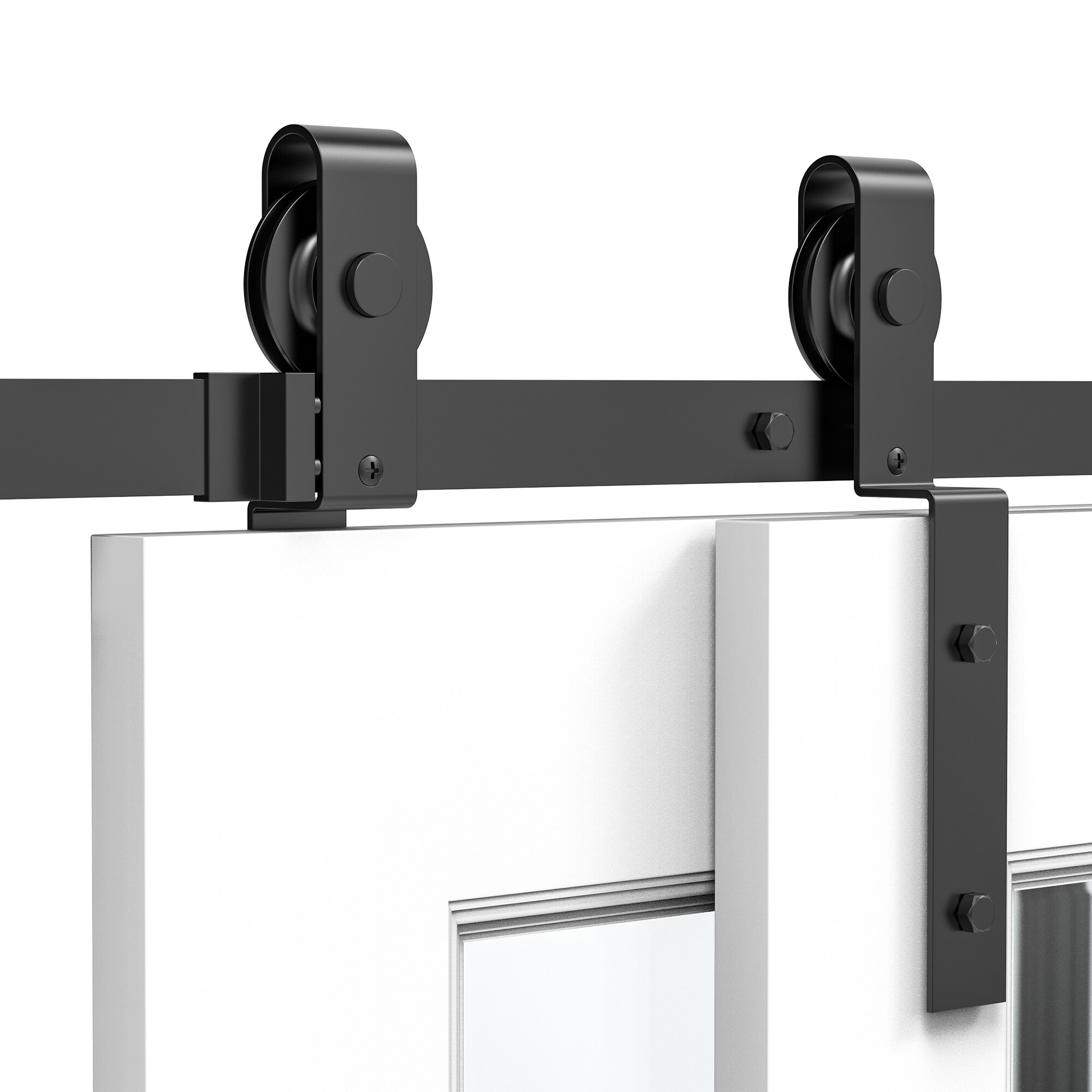 HOMCOM Schiebetürsystem mit Aufhängung für eine Tür schwarz 200 x 0,6 x 4 cm (BxTxH)