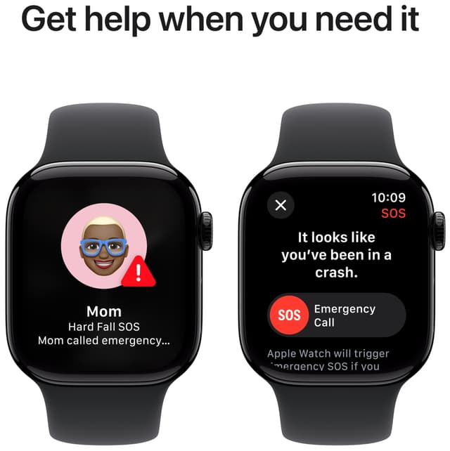 Apple Watch S10 46mm GPS+Cel (Jet Black Alu/Black sportsrem) M/L