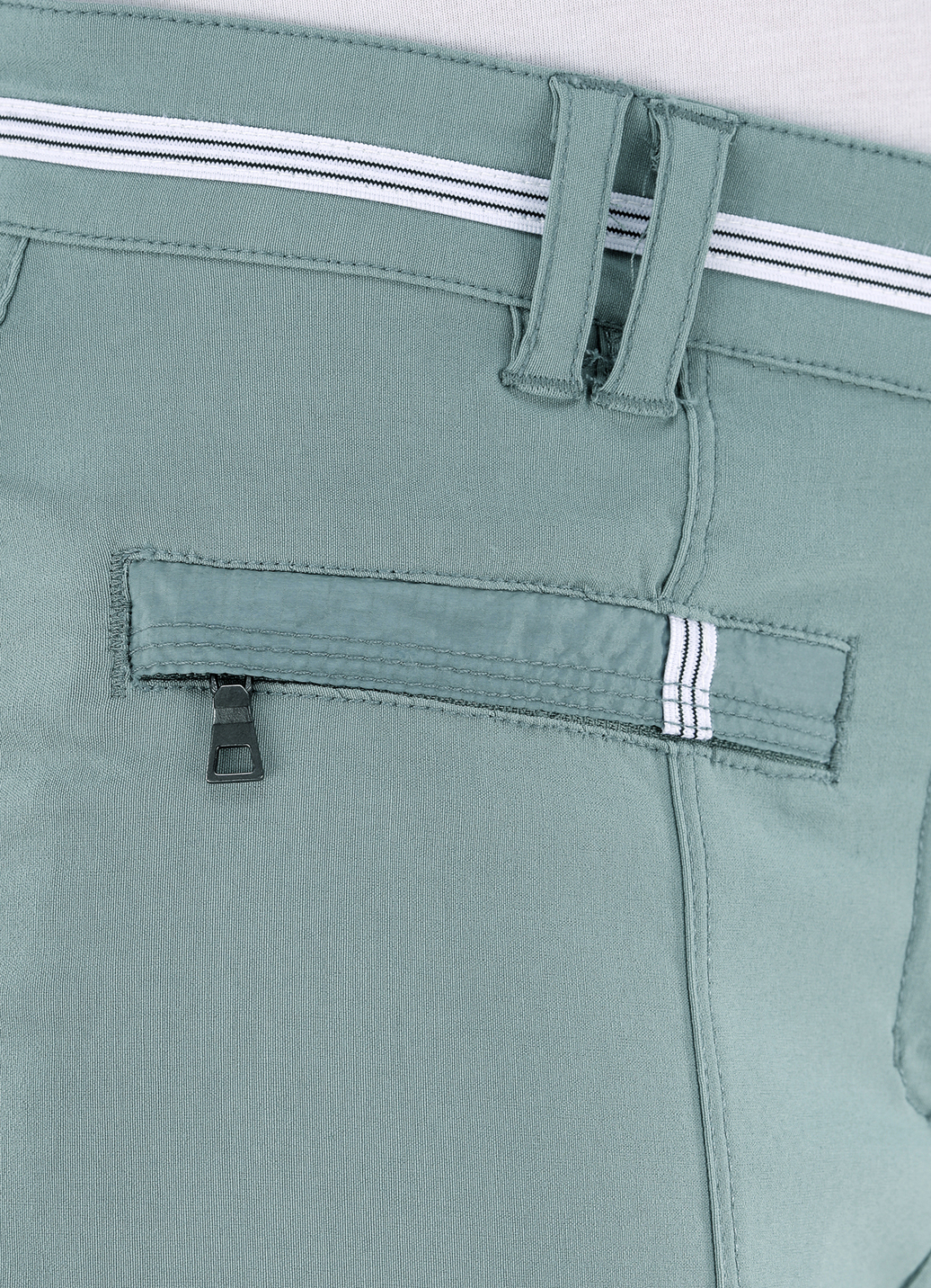 7/8-lange Hose mit kontrastfarbenem Zierband