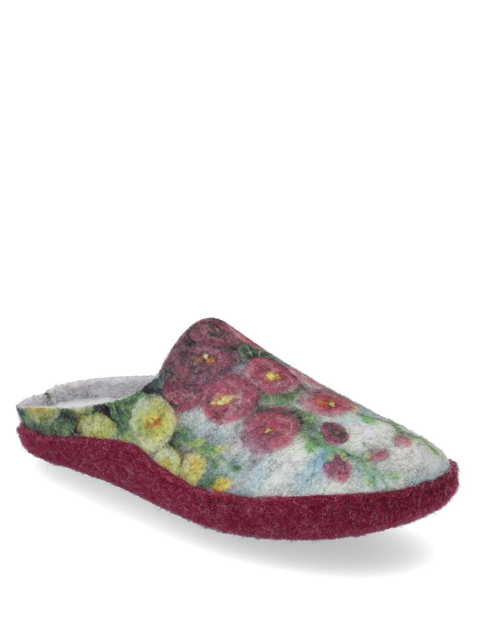 Hausschuh Marguerite 01, bordo-mult
