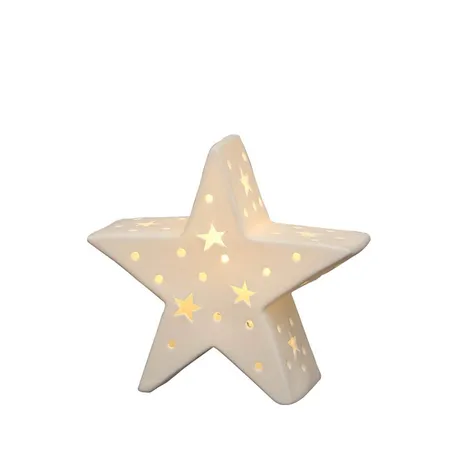 Sigro Porzellan Stern weiß 14,7 x 6,1 x 13,5 cm LED;