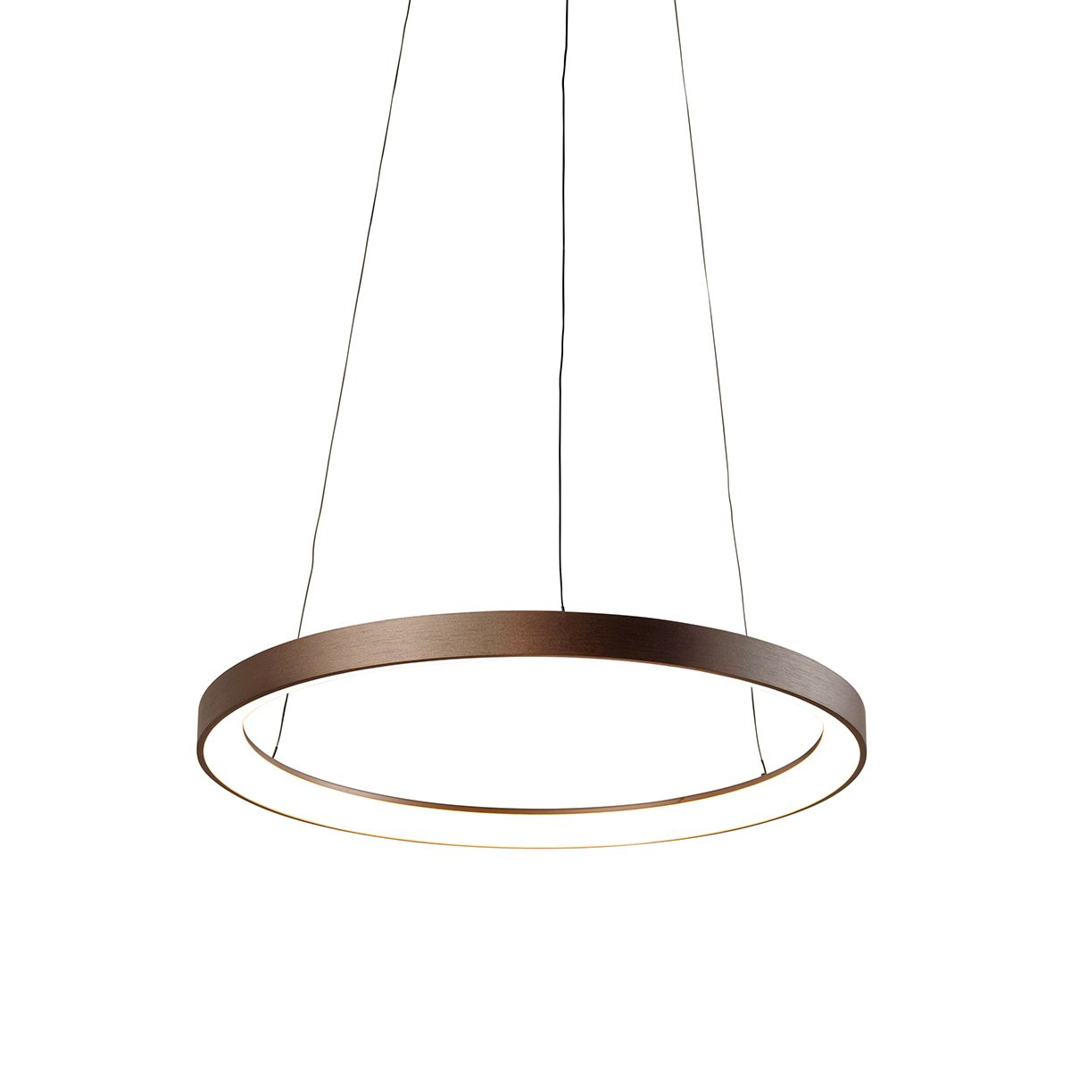 Design hanglamp brons incl. LED dimbaar easylift - Hoop