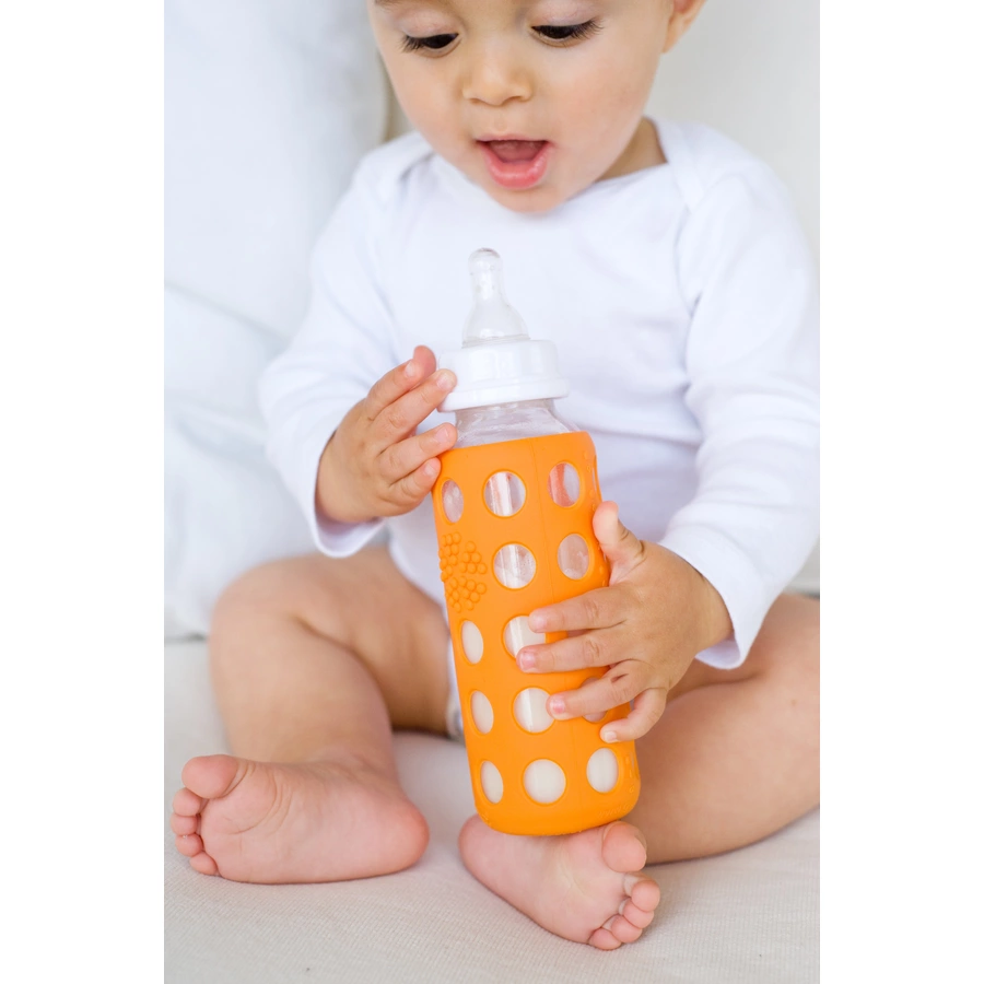 lifefactory Babyflasche aus Glas in papaya 250 ml