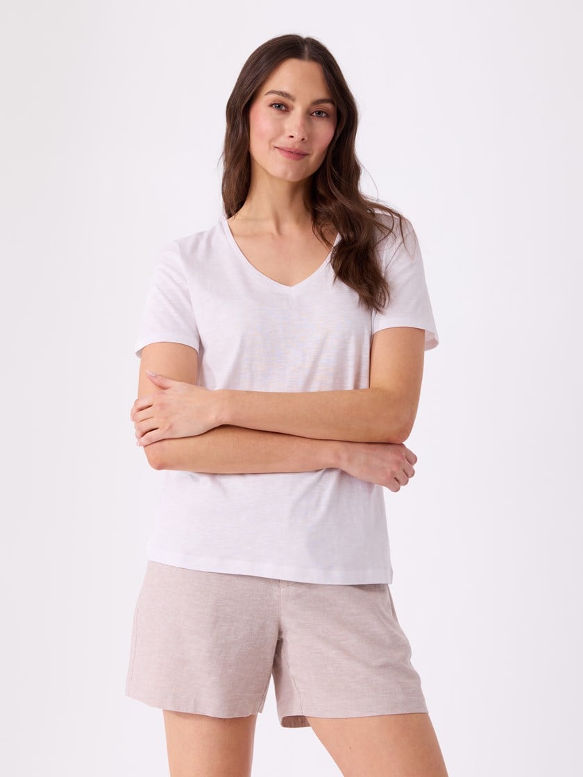 Ava v-hals t-skjorte Bright White