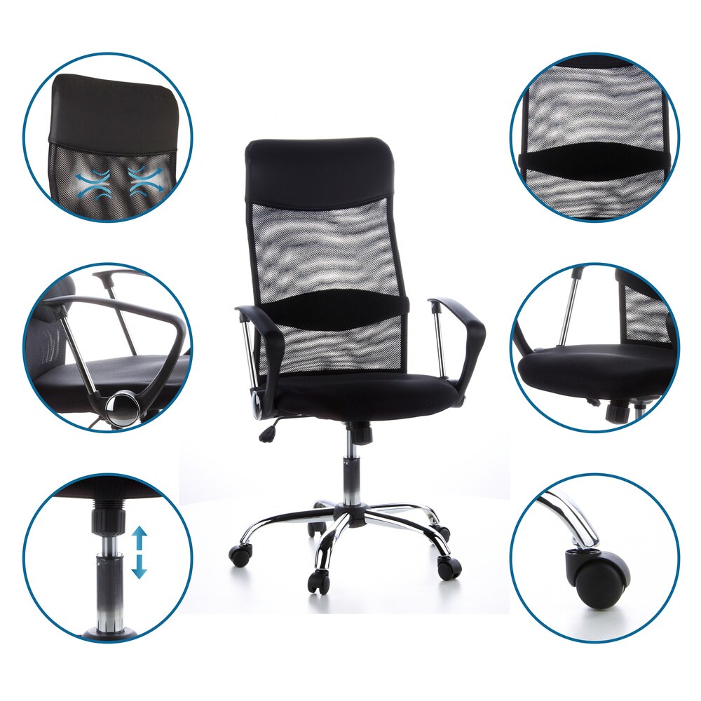 Home Office Chefsessel ARIA HIGH Stoff mit Armlehnen hjh OFFICE