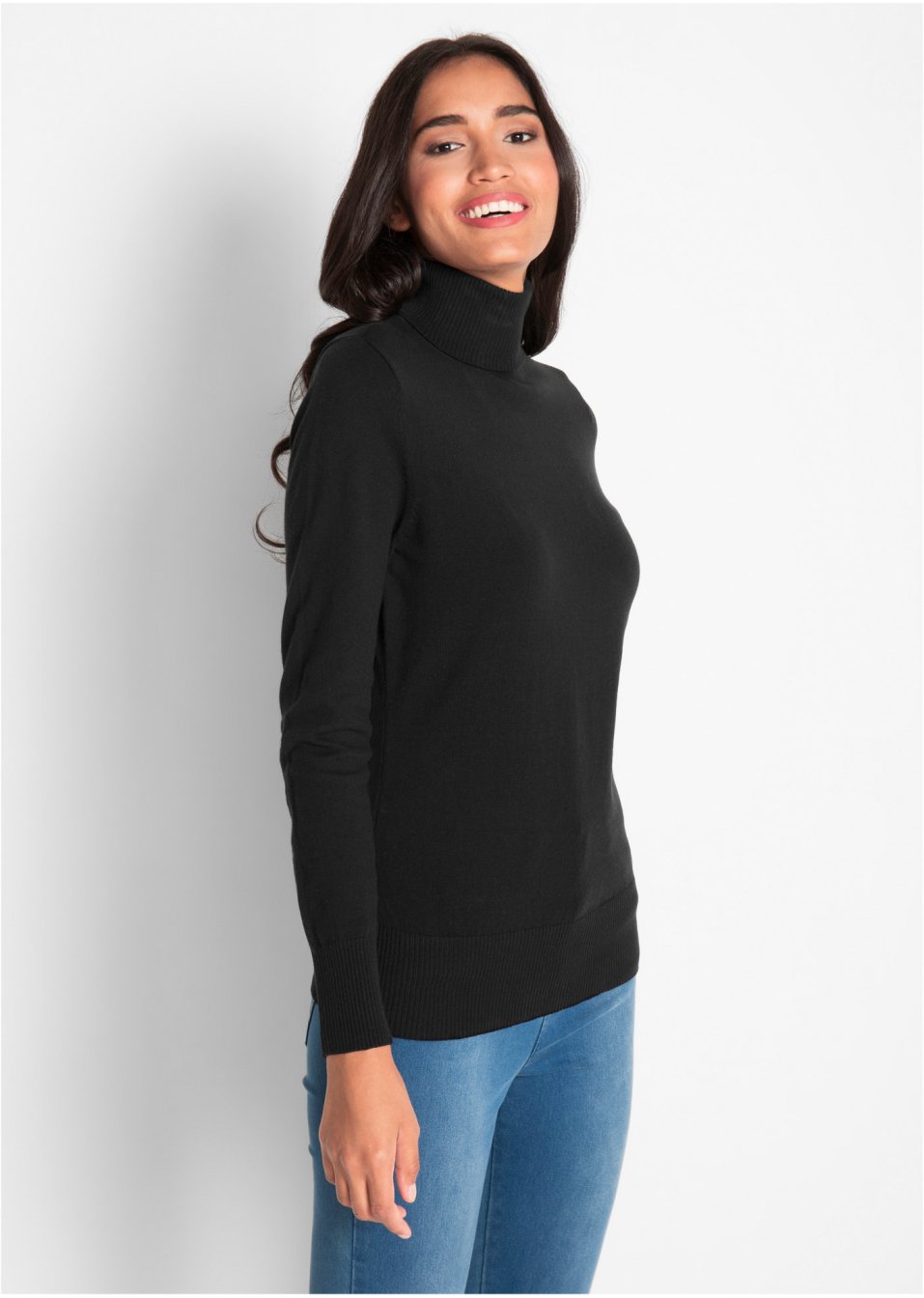 Pull à col roulé en fine maille