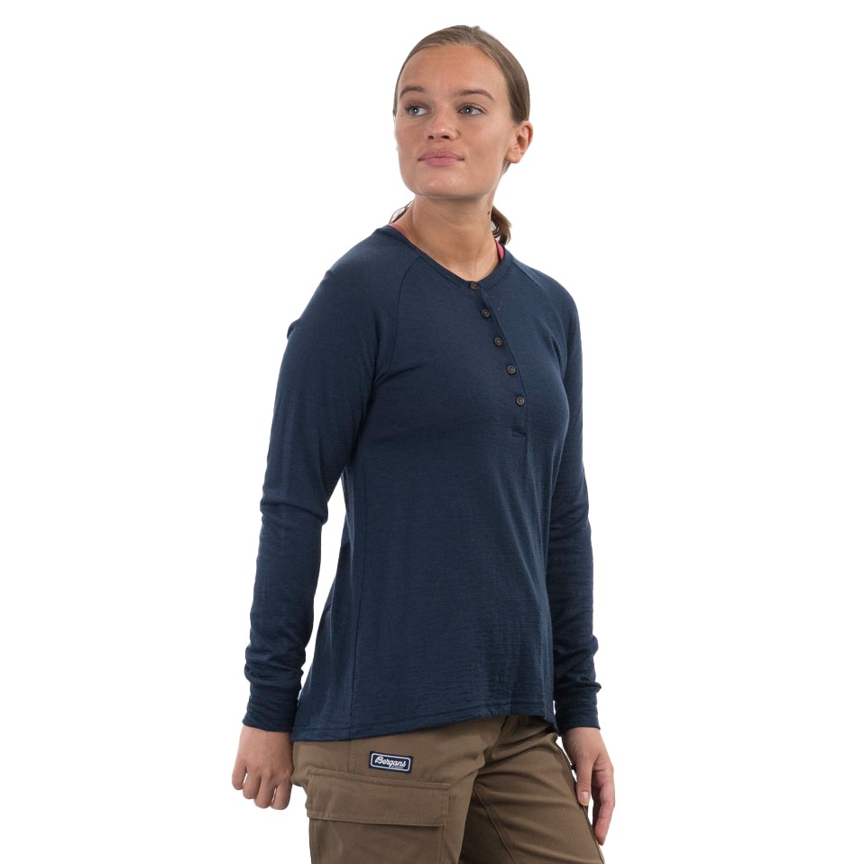 Lysebu Wool Henley Dame Navy Blue