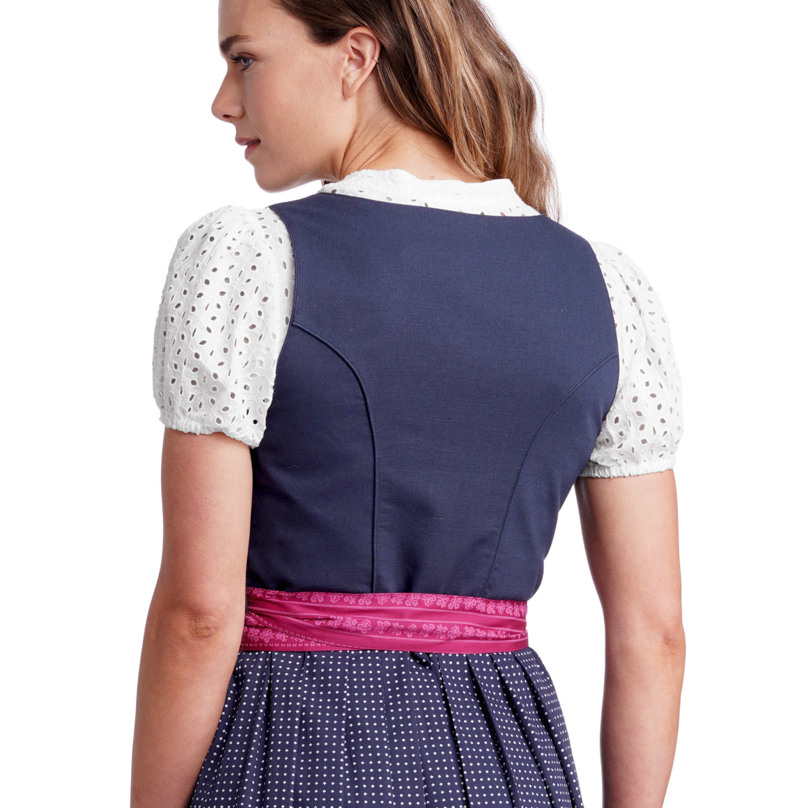 Gina Benotti Damen Dirndl mit floralem Muster dunkelblau / pink