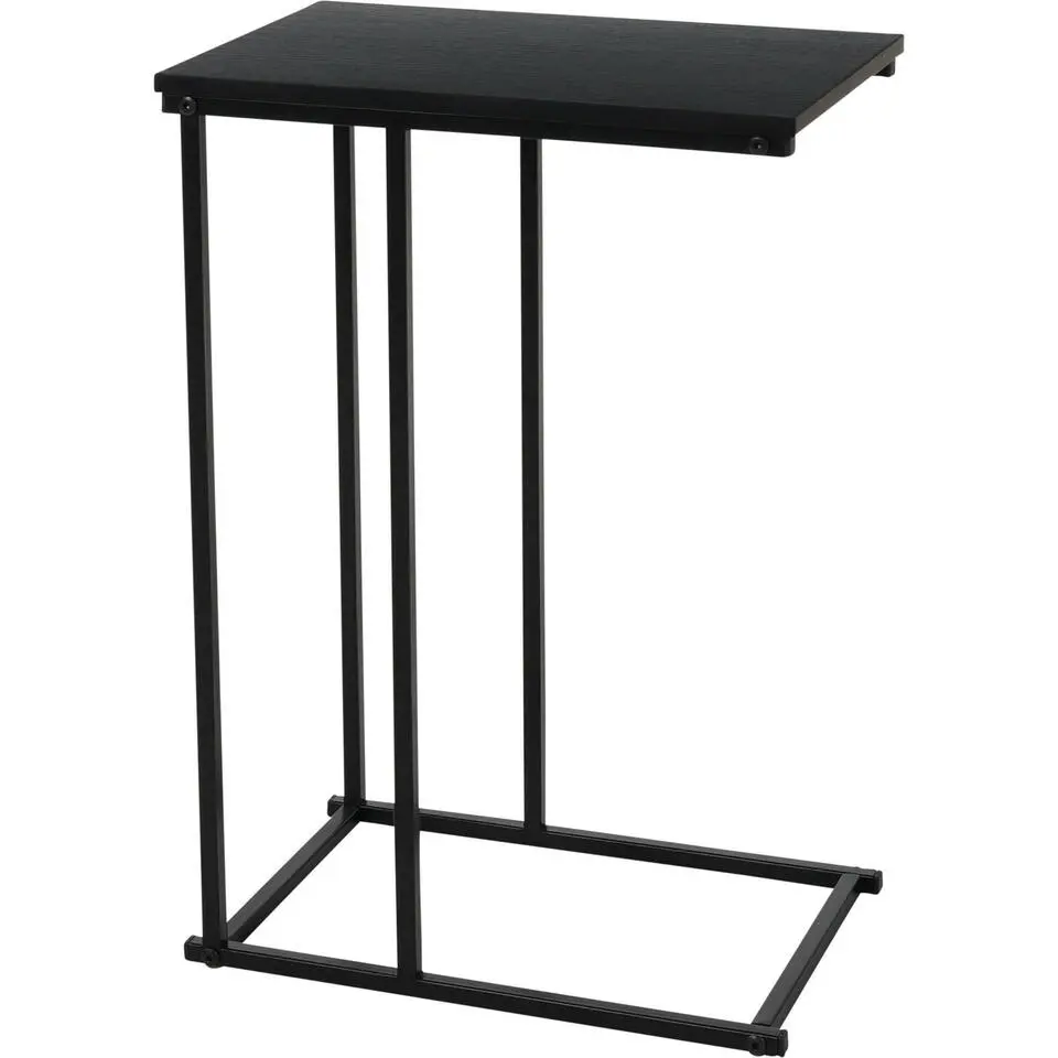 H&S Collection Bijzettafel - zwart - metaal - 40 x 26 x 58 cm