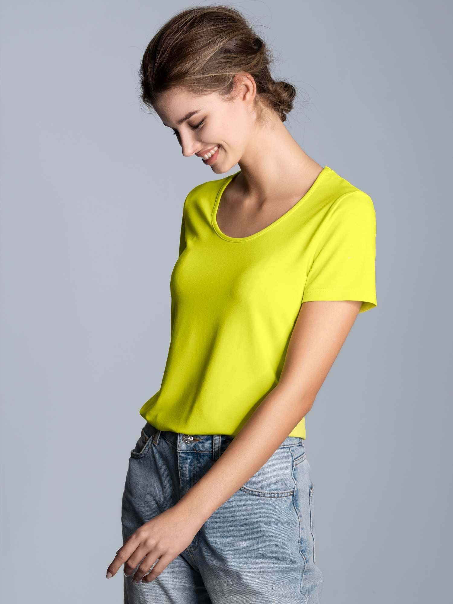 Rundhalsshirt aus Viskose Powergreen