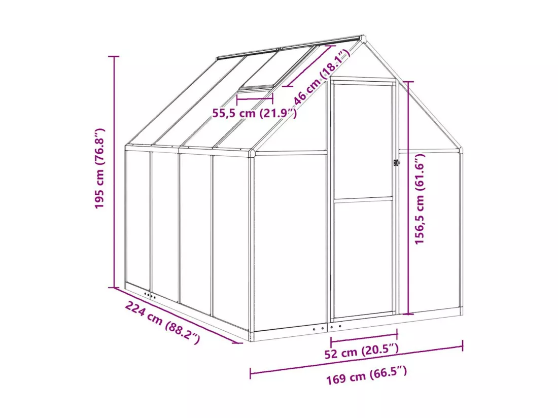 Serre tente abri plante aluminium 224 x 169 x 195 cm 02_0044496