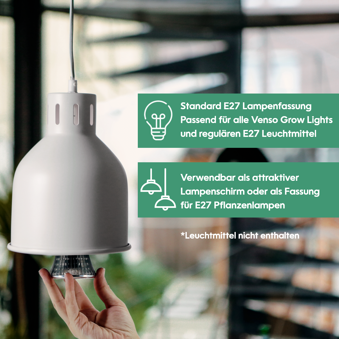 Venso EcoSolutions E27 SAGA lampenkap roestkleurig, LED plantenlamp E27 plantenlamp, LED kweeklamp, groentezaailinglamp, plantenlamp, bruine lampenkap