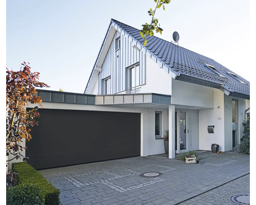 ARON Classic Garagedeur Sectionaaldeur L-profiel Planar RAL 7016 antracietgrijs 2500x2125 mm incl. garagedeuropener, 2-knops afstandsbediening