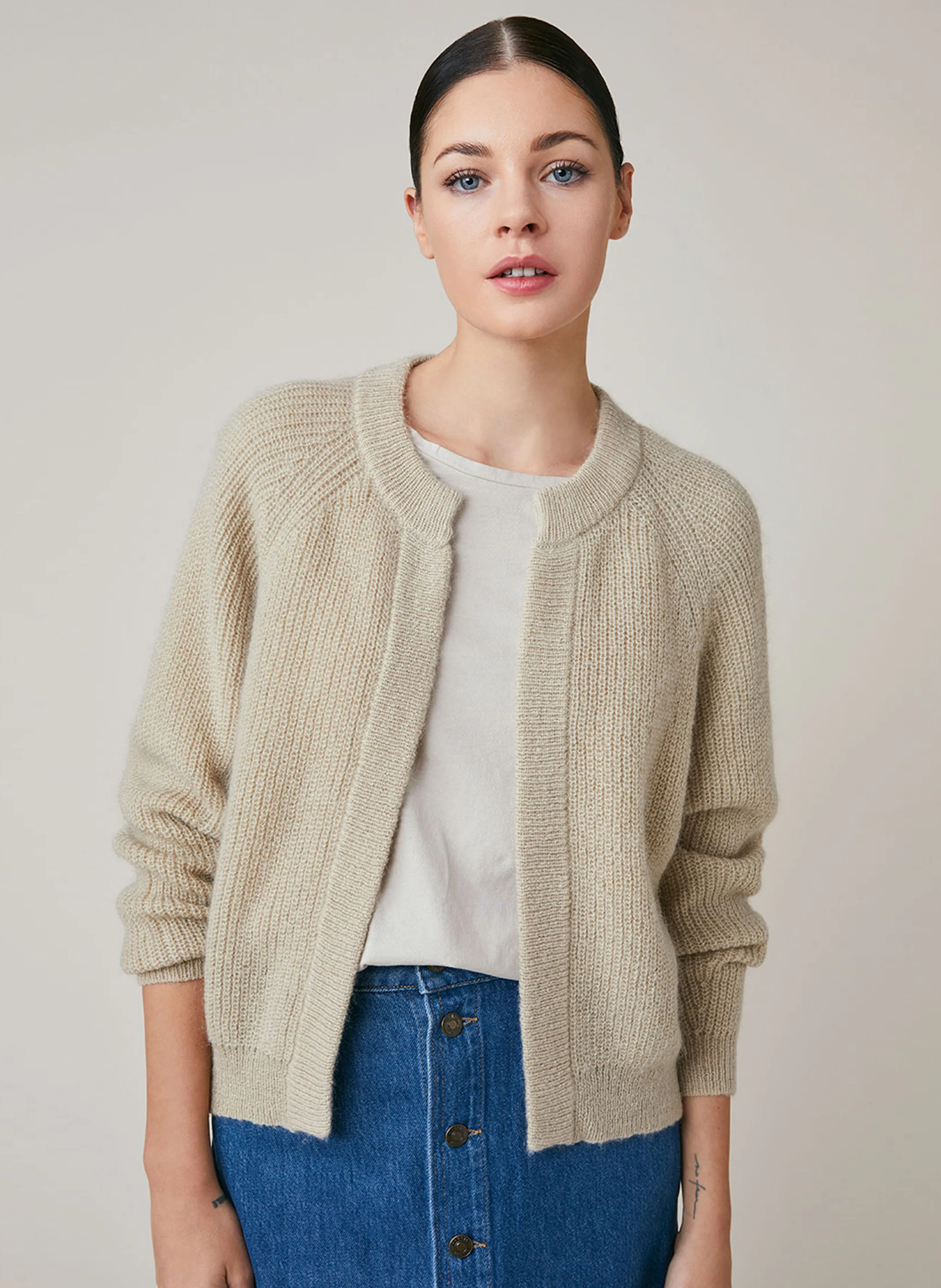 ELISA - Gilet oversize en laine mélangée | Blanc