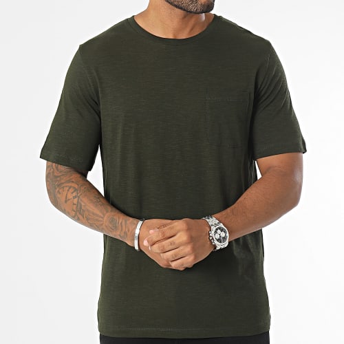 Tee Shirt Poche Hendrick Vert Kaki Chiné