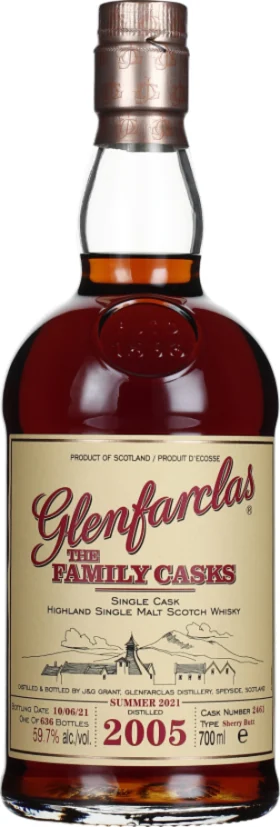 GLENFARCLAS VINTAGE 2005 FAMILY CASKS 70CL