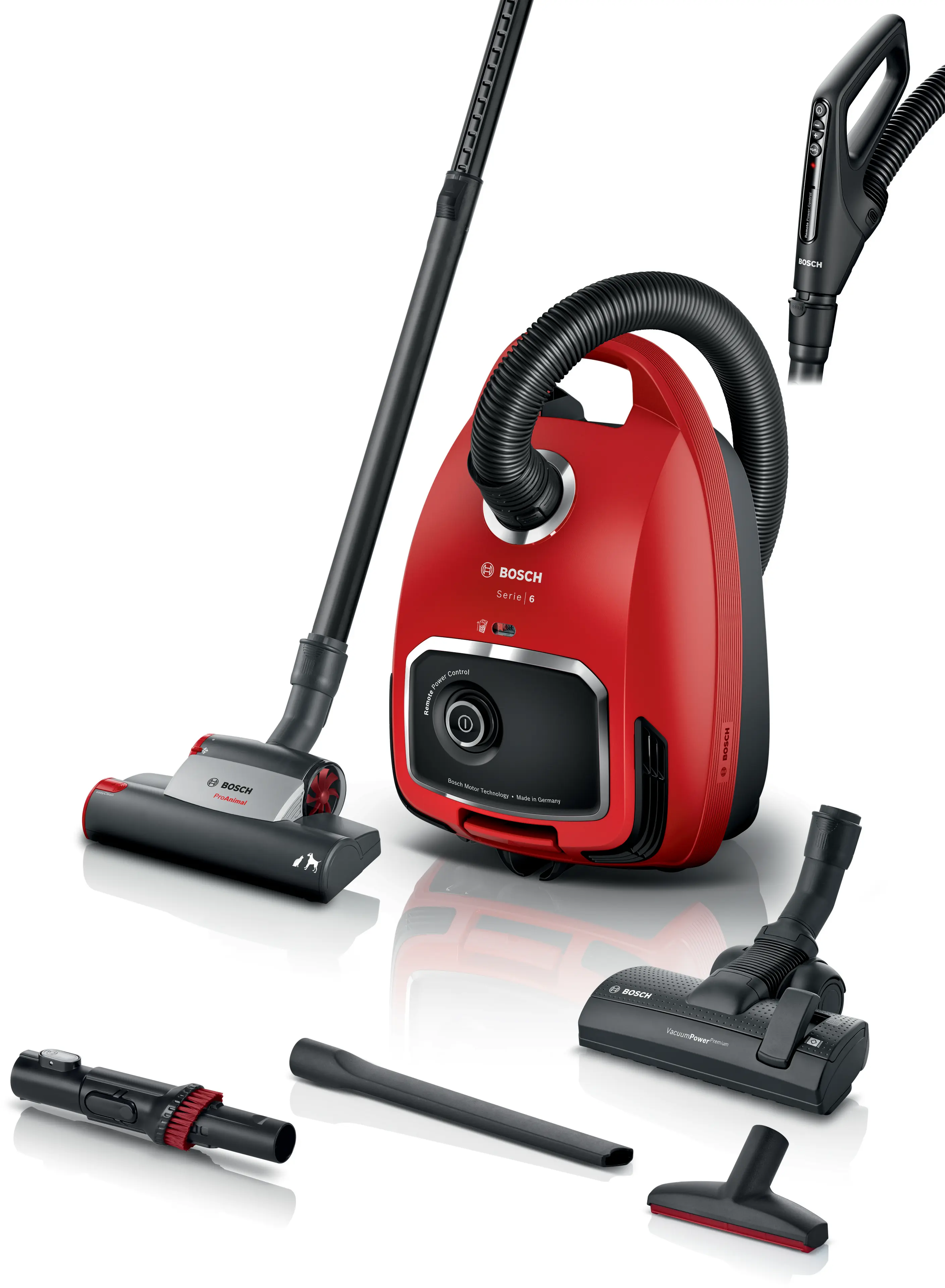 Serie 6 Stofzuiger met zak ProAnimal Rood
