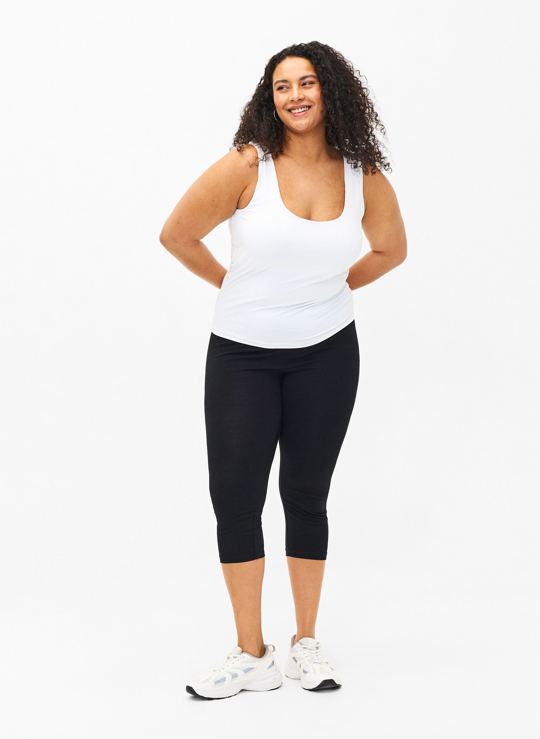 FLASH - 2-pak 3/4 leggings i bomuld