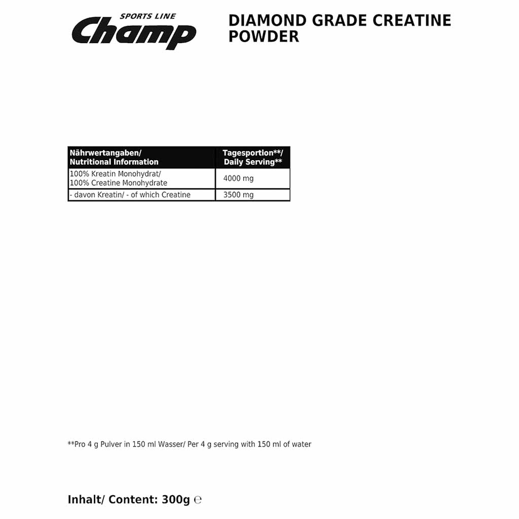 Champ Diamond Grade Creatine Powder Neutral 300g MHD:30.3.27