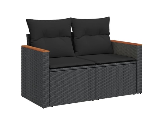 LES TENDANCES - Salon extérieur Salon de jardin-noir-6 places-55x62x69-454476