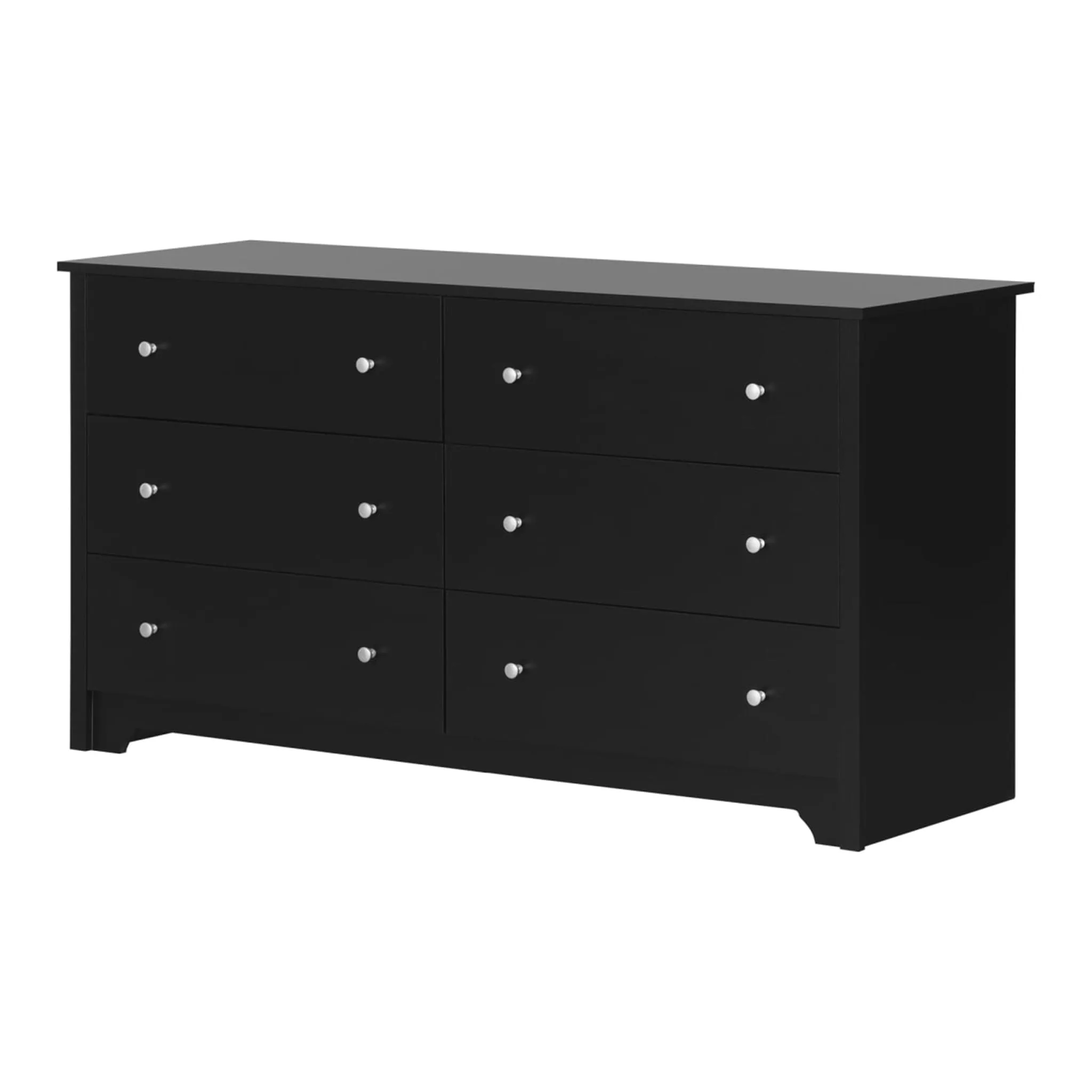 South Shore Bureau Double 6 Tiroirs Vito - Noir Solide