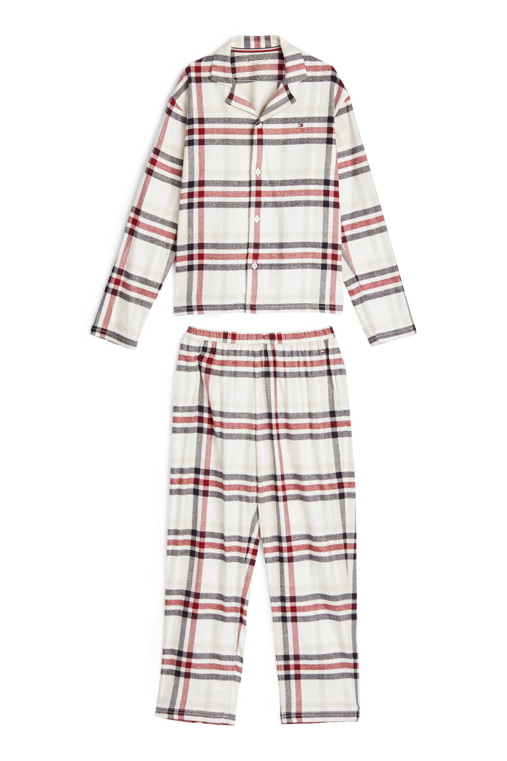 Tommy Hilfiger geruite pyjama ecru/donkerblauw/rood