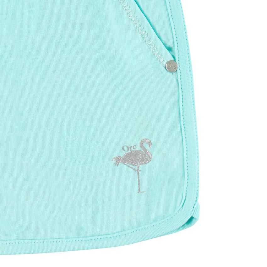 Short en jersey print flamant rose - Bleu
