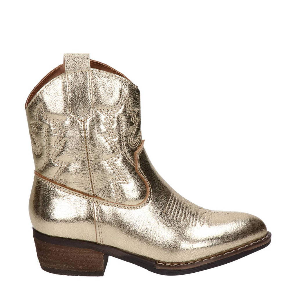 Nelson Kids leren cowboylaarzen goud