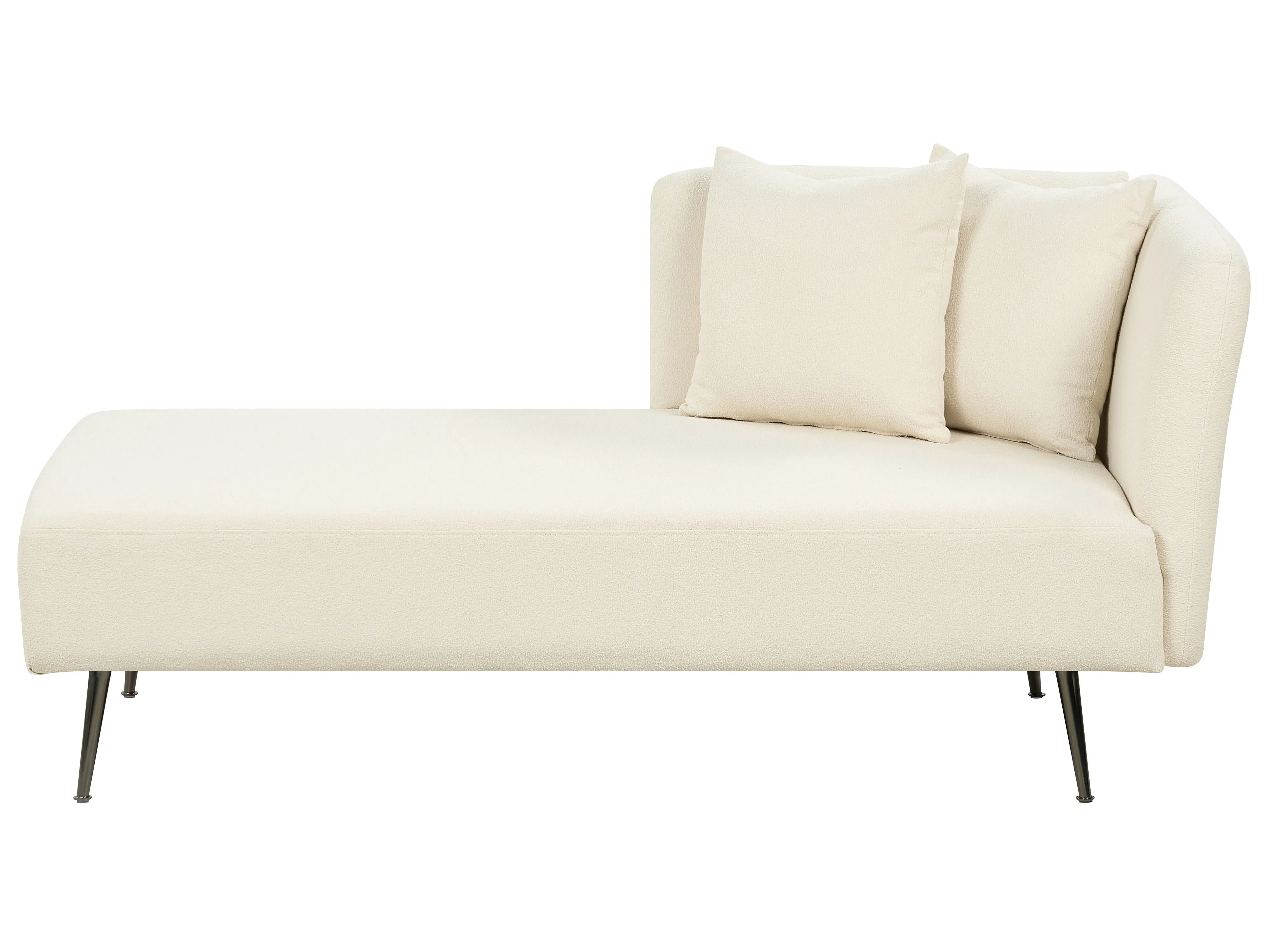 Rechtszijdige chaise longue RIOM Bouclé Gebroken wit