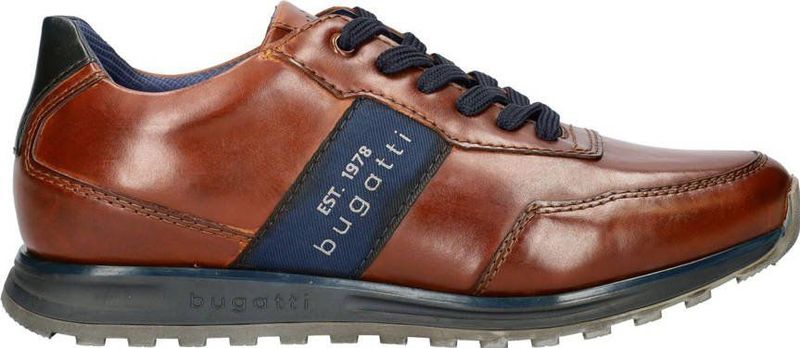 Bugatti - Lage Sneakers - Heren - Zwart - Leer - Comfortabel Draaggevoel