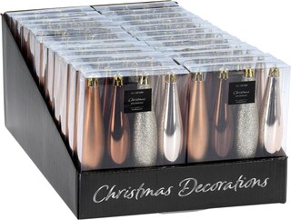 Weihnachtsbaumschmuck Zapfen 4-teilig bernstein matt glänzend glitzernd je 15cm Kunststoff bruchfest