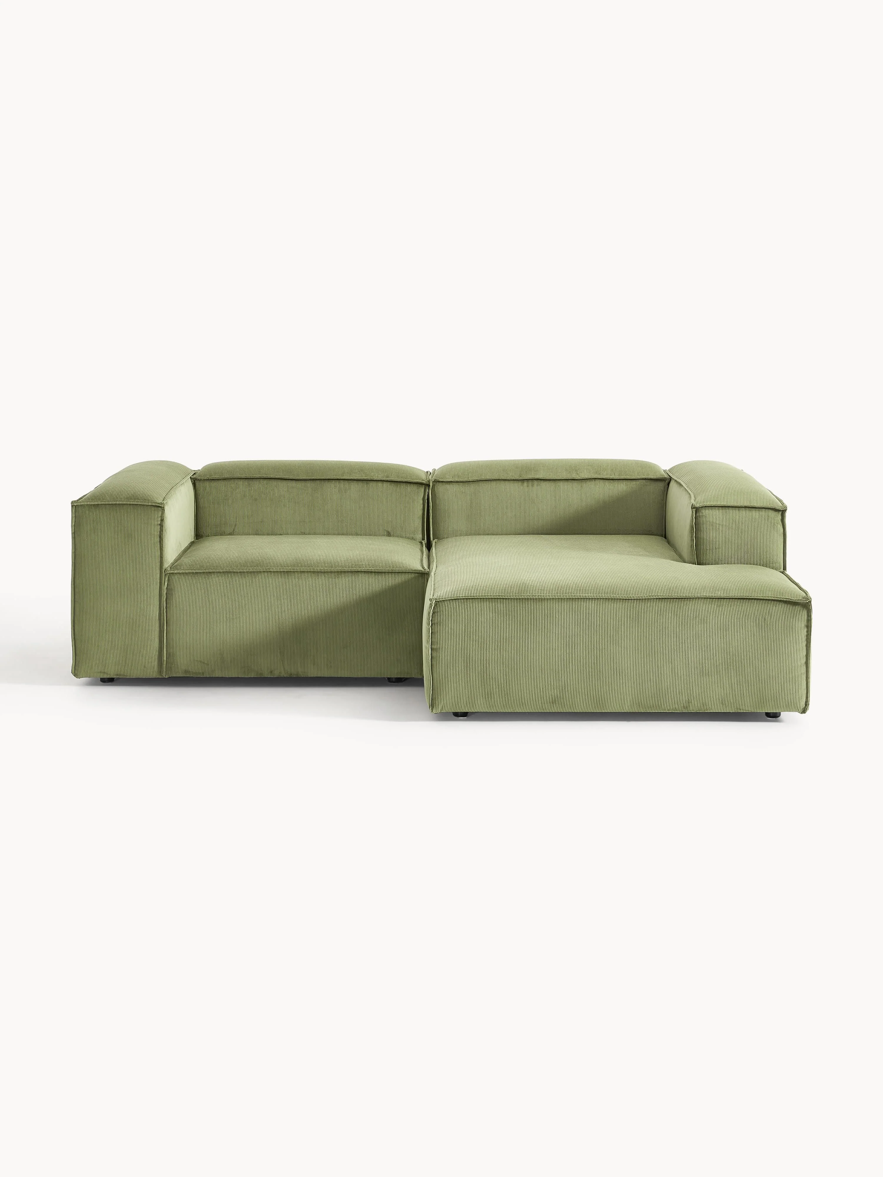 Ribfluwelen modulaire hoekbank Lennon (2-zits)