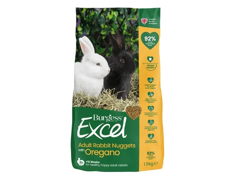 Burgess Excel Adult Rabbit med Oregano 1.5kg