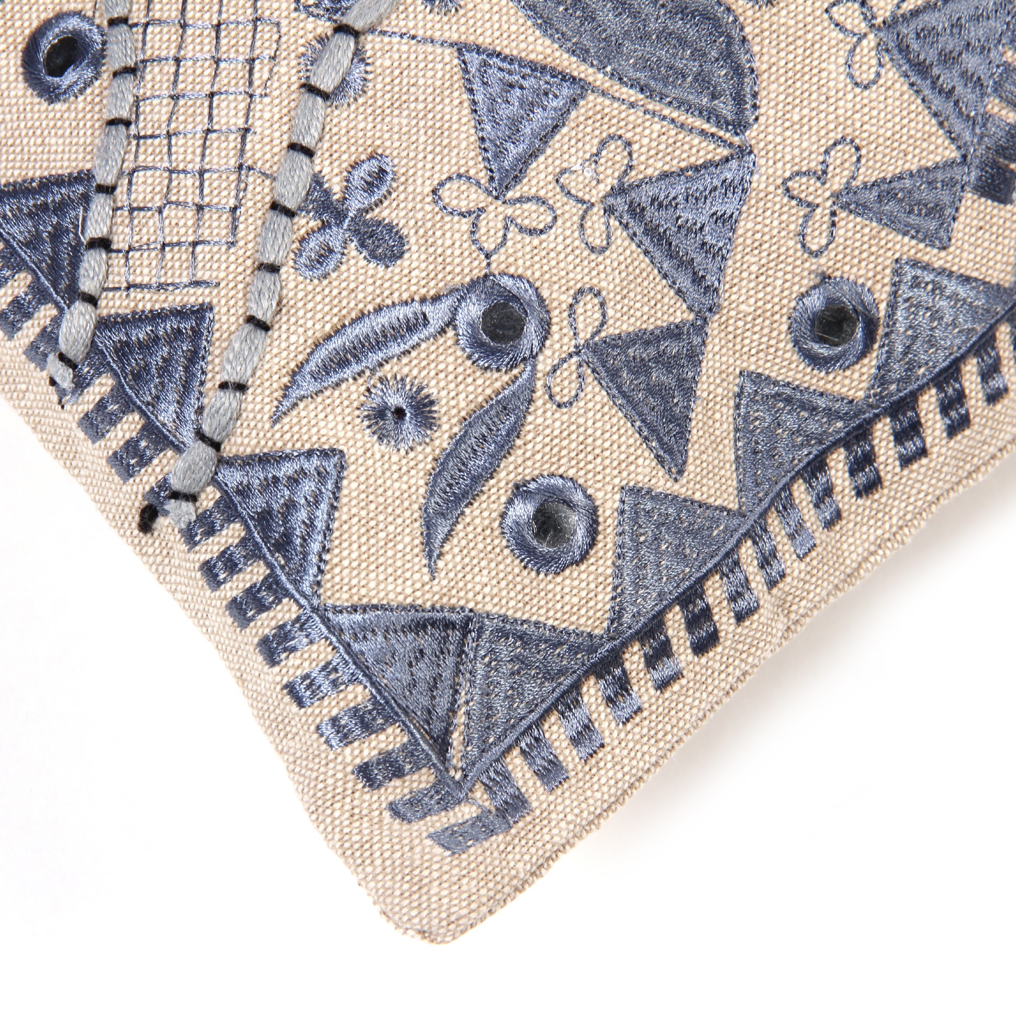 Langkissen 'Farnham', beige, blau, T 35 cm, B 80 cm von fischer's lagerhaus