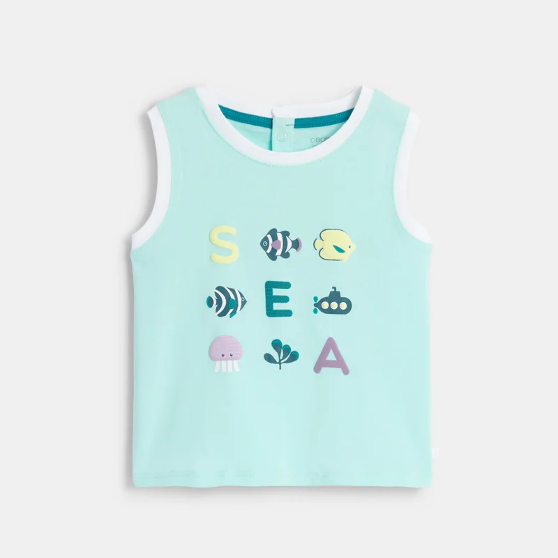 Débardeur jersey océan bleu bébé garçon Turquoise